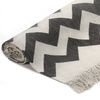 vidaXL Kilim Rug Cotton 120x180 cm with Pattern Black/White
