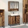 vidaXL Bathroom Furniture Set with Door 2 pcs Old Wood Engineered Wood
