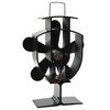 vidaXL Heat Powered Stove Fan 5 Blades Black