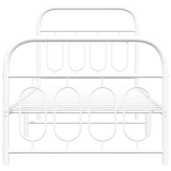 vidaXL Metal Bed Frame without Mattress with Footboard White 80x200cm