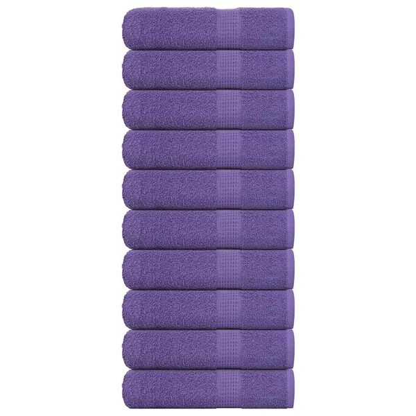 vidaXL Hand Towels "FROGN" 10 pcs Purple 50x100 cm 360 gsm