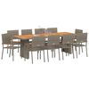 vidaXL Garden Dining Set 11 pcs Grey Poly rattan