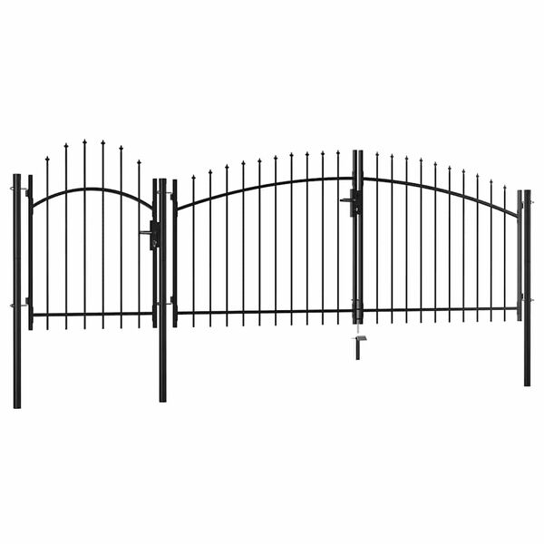vidaXL Garden Gate Steel 1.75x4 m Black