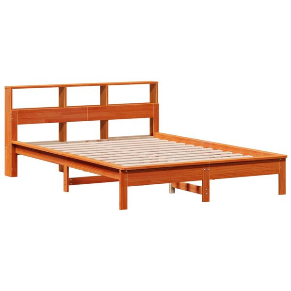 vidaXL Bed Frame without Mattress Wax Brown 140x200 cm Solid Wood Pine