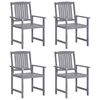vidaXL Garden Chairs 4 pcs Solid Acacia Wood Grey