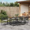 vidaXL Garden Dining Set 9 pcs Black Powder-Coated Steel