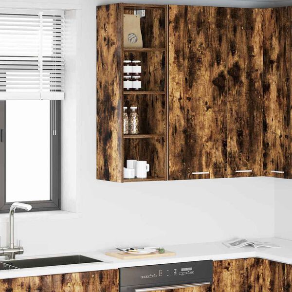 vidaXL Hanging Cabinet Smoked Oak 30 x 29.5 x 100 cm Engineered Wood