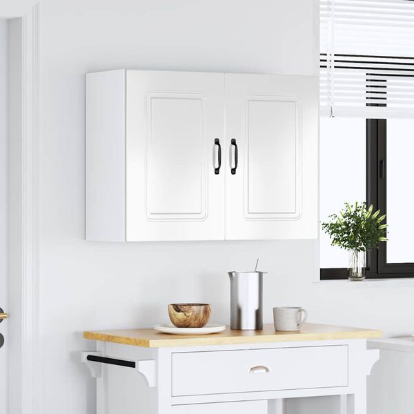 vidaXL Kitchen Wall Cabinet Kalmar High Gloss White Engineered Wood
