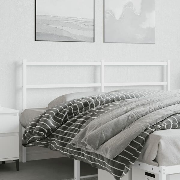 vidaXL Metal Headboard White 160 cm