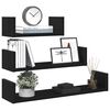 vidaXL Wall Shelves 3 pcs Black Oak Engineered Wood