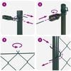 vidaXL Fence Post Green 25 x 0.6 m (60 x 60 mm mesh) Steel and PVC