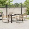 vidaXL Garden Dining Set 5 pcs Beige Poly Rattan