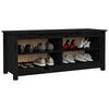 vidaXL Shoe Bench Black 110x38x45.5 cm Solid Wood Pine