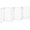 vidaXL Dog Gate with Door Foldable 6 Panels White 300 cm Poplar Wood