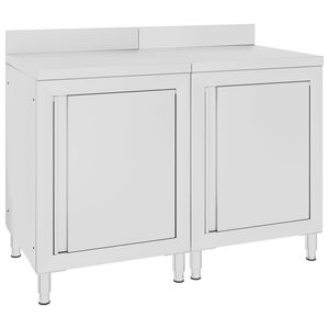 vidaXL Commercial Work Table Cabinet 120x60x96 cm Stainless Steel