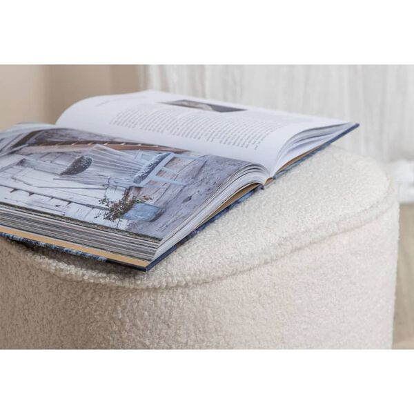 Venture Home Pouffe Piff 44x44x41 cm Teddy White