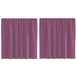 vidaXL Voile Curtains with Loops 2 pcs Purple 140x140 cm