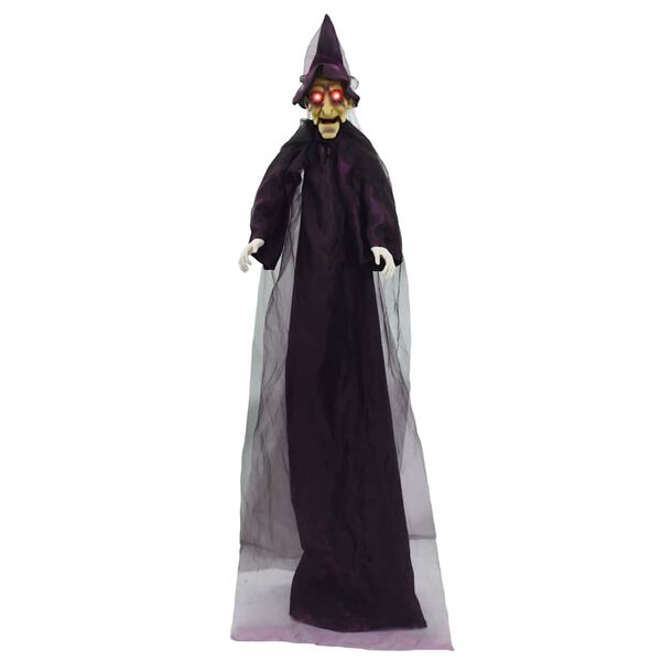 vidaXL Halloween Talking Witch Purple 216 x 125 cm Polyester