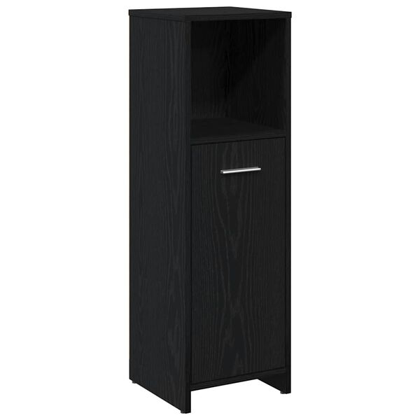 vidaXL Bathroom Cabinet Black Oak 30x30x95 cm Engineered Wood