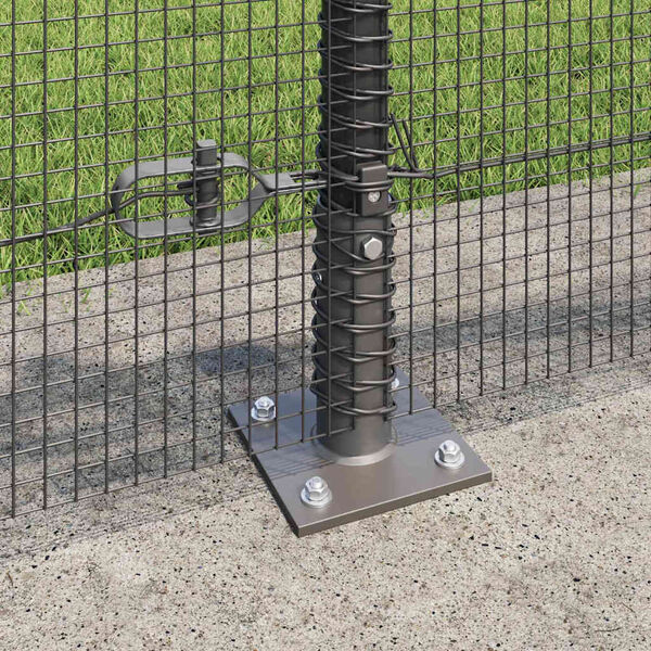 vidaXL Fence Post Grey 25 x 0.4 m (12 x 12 mm mesh) Steel and PVC
