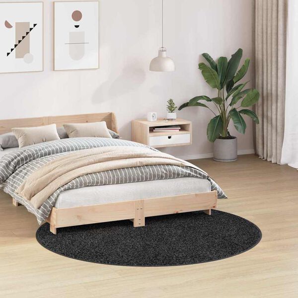 vidaXL Anti-slip Shaggy Rug Dark grey 160 x 160 cm PP