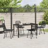 vidaXL Garden Dining Set 5 pcs Black Powder-Coated Steel