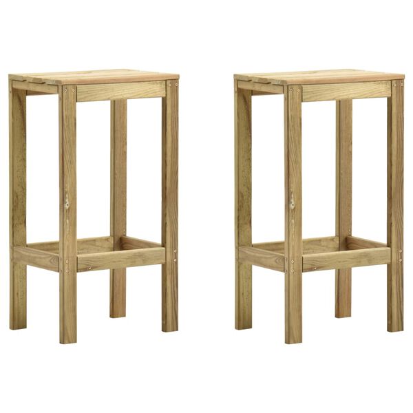 vidaXL Garden Bar Stools 2 pcs Impregnated Pinewood