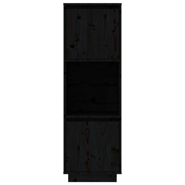 vidaXL Highboard Black 38x35x117 cm Solid Wood Pine