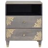 vidaXL Bedside Cabinet Grey 50 x 33 x 62 cm Solid Mango Wood