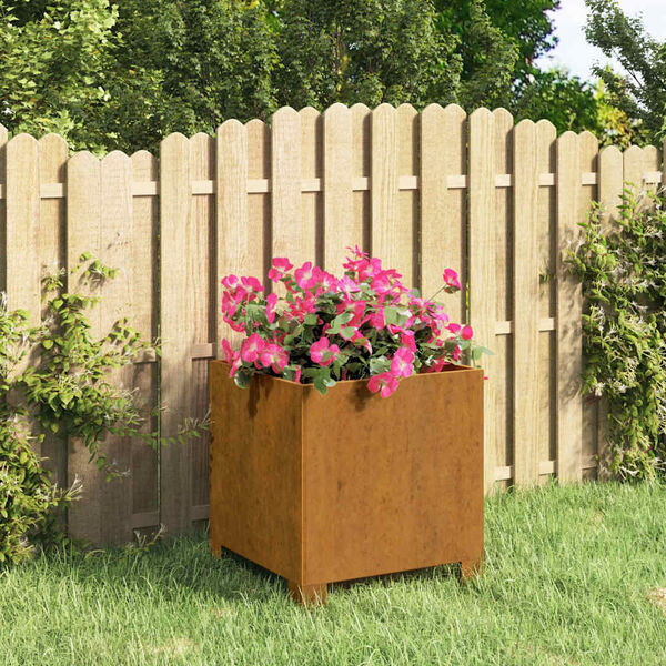 vidaXL Planter with Legs Rusty 30x30x30 cm Corten Steel