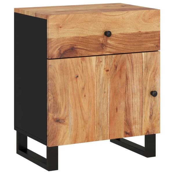 vidaXL Bedside Cabinet 50x33x60 cm Solid Wood Acacia&Engineered Wood