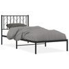 vidaXL Metal Bed Frame without Mattress with Headboard Black 90x190cm
