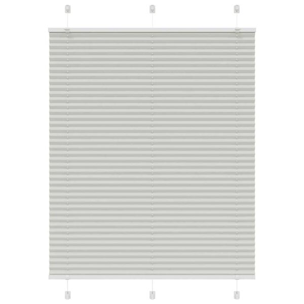 vidaXL Pleated Blind Light Grey 110x100 cm Fabric Width 109.4 cm Polyester