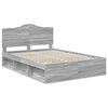 vidaXL Bed Frame Grey Sonoma 140 x 200 cm Solid Pine Wood