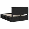 vidaXL Bed Frame with Headboard Black 150 x 200 cm Solid Pine Wood