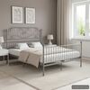vidaXL Bed Frame without Mattress Grey Metal 160x200 cm