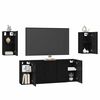 vidaXL TV Cabinet Set Wall-mounted 7 pcs Black Oak 30.5 x 30 x 60 cm