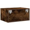 vidaXL Wall-mounted Bedside Cabinet with LED Lights Smoked Oak