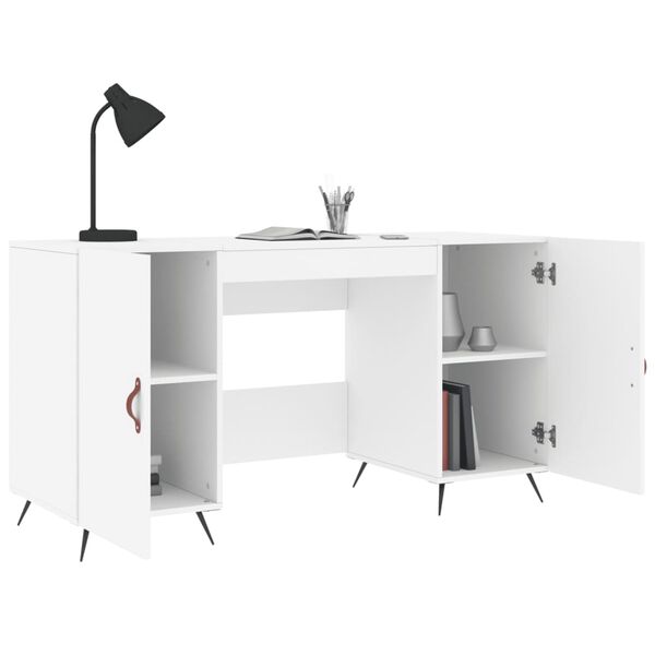 vidaXL Desk White 140x50x75 cm Engineered Wood