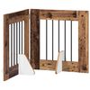vidaXL Foldable Dog Gate with Stands 2 pcs Old Wood 120.5 cm