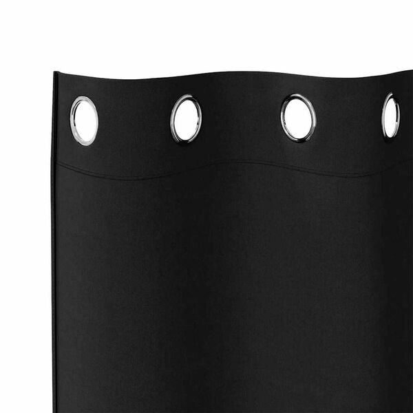vidaXL Blackout Curtains with Rings 2 pcs Black 225 x 140 cm Polyester