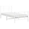 vidaXL Metal Bed Frame without Mattress with Footboard White 90x190cm