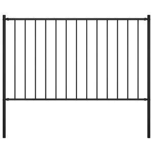 vidaXL Fence Panel Woerden with Posts Steel 1.7x0.75 m Black