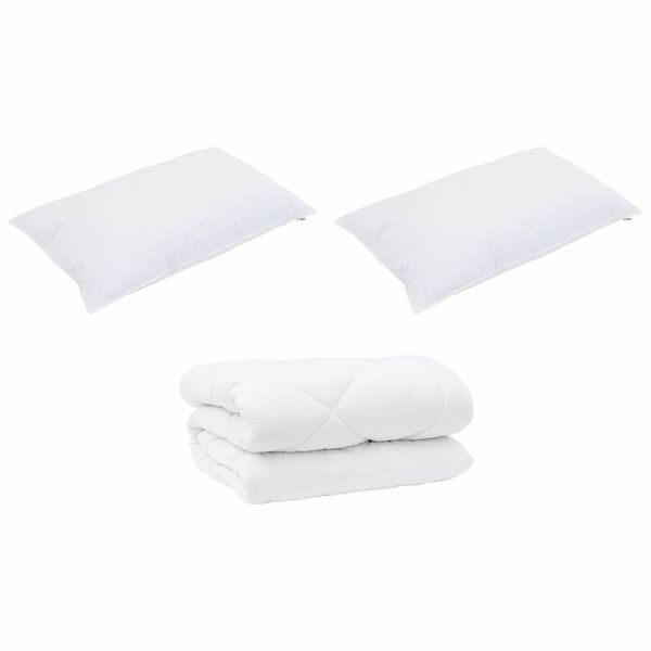 vidaXL Winter Duvet with Pillow 3 pcs White Microfiber