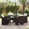 vidaXL Garden Dining Set 5 pcs Brown Poly Rattan