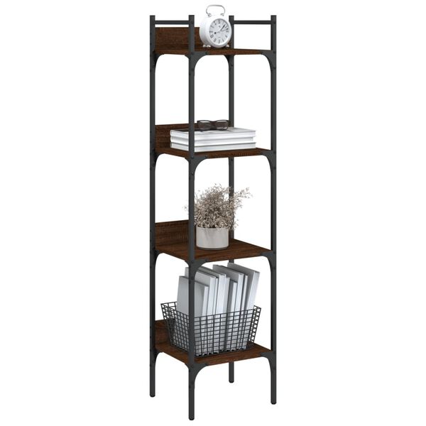 vidaXL Bookshelf 4-Tier Brown Oak 35x30x138.5 cm Engineered Wood