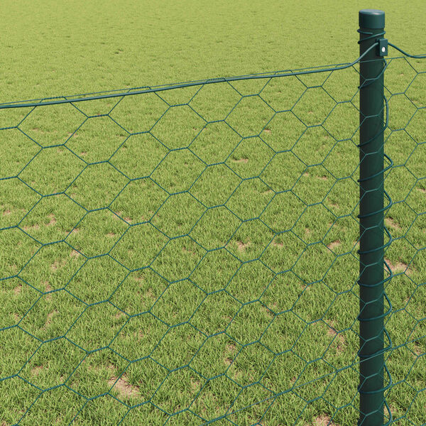 vidaXL Hexagon Fence Green 0.8 x 10 m PVC