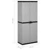 vidaXL Garden Storage Cabinet with 3 Shelves Grey&Black 68x40x168 cm