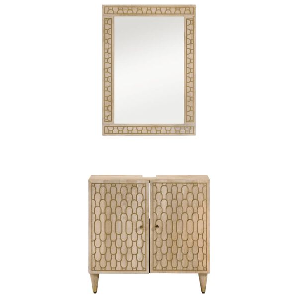 vidaXL 2 Piece Bathroom Furniture Set Solid Wood Mango