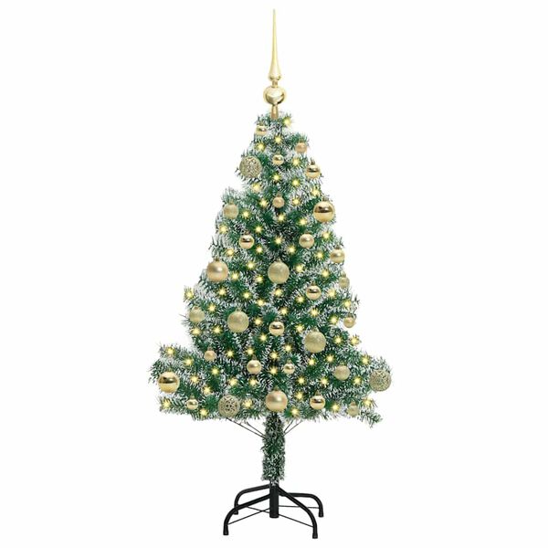 vidaXL Artificial Christmas Tree Snow Flocked with LED Light 120 cm